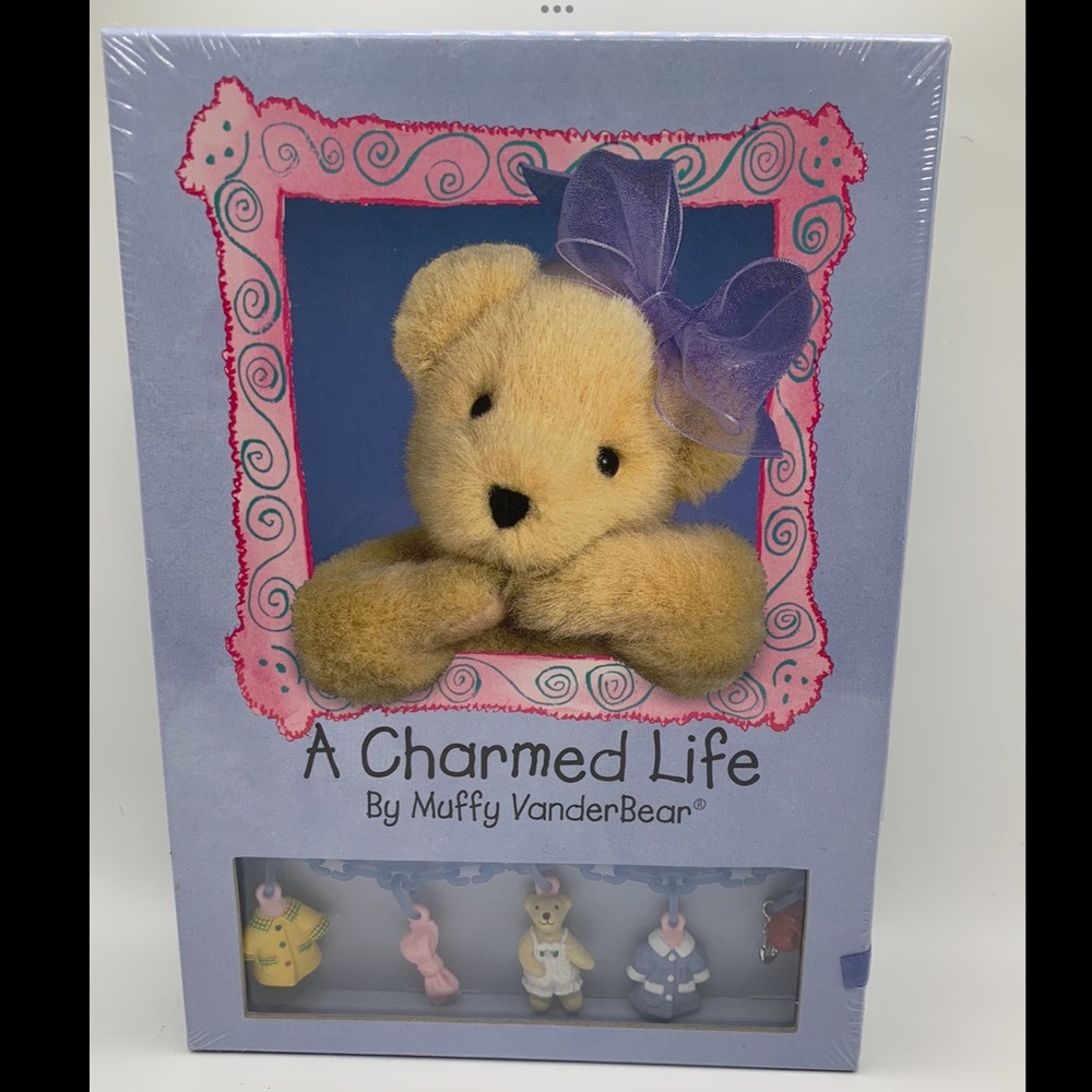 Vintage Muffy VanderBear, A Charmed Life hardcover book and charm bracelet
